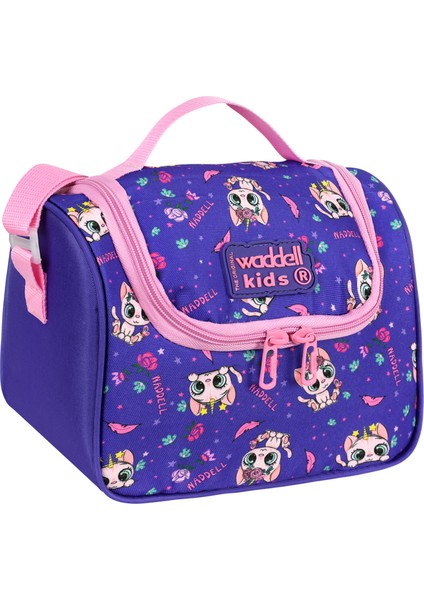 Royalglow Mor Kedi Desenli Termal Beslenme Çantası ve Yemek Çantası Waddell
