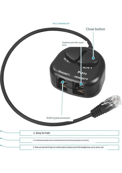Iki Sessiz Anahtar Eğitim Adaptörü Çift Rj9 Soketleri Rj9 Kulaklık Erkek Fişi Çağrı Merkezi Kulaklık Eğitim Adaptörü 4P4C (Yurt Dışından) indirimleri