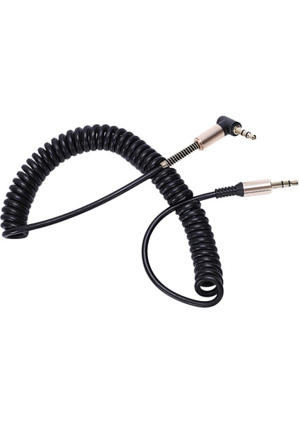 3.5mm Ses Aux Kablosu Jakı 3.5 Jack Altın Kaplama 90 Derece Açılı Ses Kablosu 3.5mm Erkek - Erkek Araba Için iphone Siyah (Yurt Dışından)