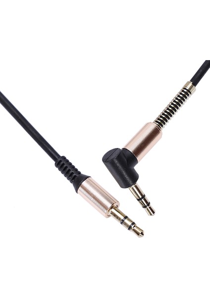 3.5mm Ses Aux Kablosu Jakı 3.5 Jack Altın Kaplama 90 Derece Açılı Ses Kablosu 3.5mm Erkek - Erkek Araba Için iphone Siyah (Yurt Dışından) indirimleri