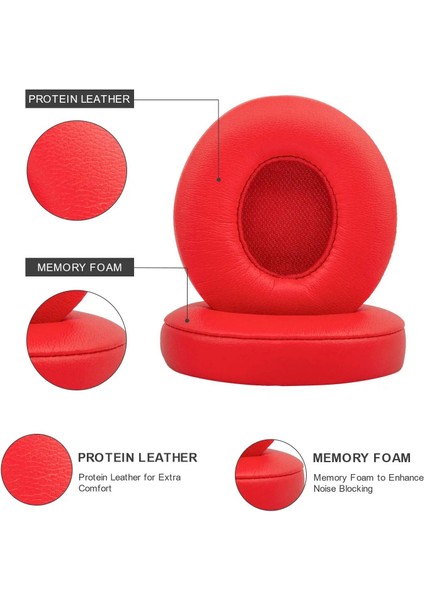 Solo 2 3 Kablosuz Kulak Pedleri Için Yedek Kulak Yastığı Kulak Yastıkları Kulaklıklar Kablosuz Kulaklık Kulak Yastıkları, Kırmızı (Yurt Dışından) fırsatları