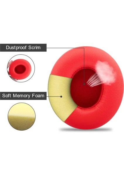 Solo 2 3 Kablosuz Kulak Pedleri Için Yedek Kulak Yastığı Kulak Yastıkları Kulaklıklar Kablosuz Kulaklık Kulak Yastıkları, Kırmızı (Yurt Dışından) indirimleri