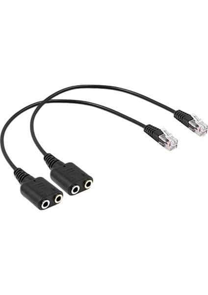 Kulaklık Adaptörü Rj9 Fişi Çift 3,5 mm Ses Soketi Soketi Fiş Rj9 Fiş Adaptörü Dönüştürücü Kablo Telefon Için (Yurt Dışından)