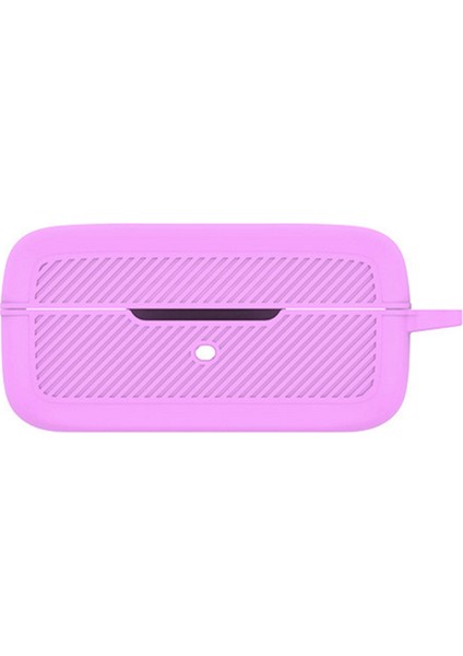 Earfun Air Pro 3 Darbeye Dayanıklı Silikon Kablosuz Bluetooth Kulaklık Koruyucu Kılıf Kancalı Mor (Yurt Dışından)