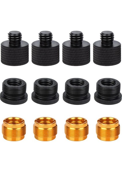 12 Parça Mikrofon Dişi Adaptör Seti Mikrofon Standı Adaptörü 5/8 Dişi - 3/8 Erkek ve 3/8 Dişi - 5/8 Erkek Vida Adaptörü (Yurt Dışından)
