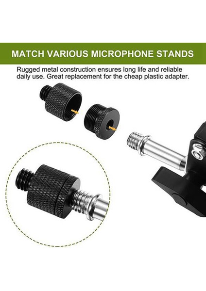 12 Parça Mikrofon Dişi Adaptör Seti Mikrofon Standı Adaptörü 5/8 Dişi - 3/8 Erkek ve 3/8 Dişi - 5/8 Erkek Vida Adaptörü (Yurt Dışından)