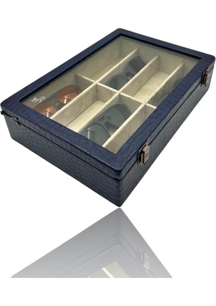 Diji 8'li Gözlük Kutusu Gözlük Çantası Timsah Lacivert fiyatları