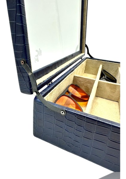 Diji 8'li Gözlük Kutusu Gözlük Çantası Timsah Lacivert fırsatları