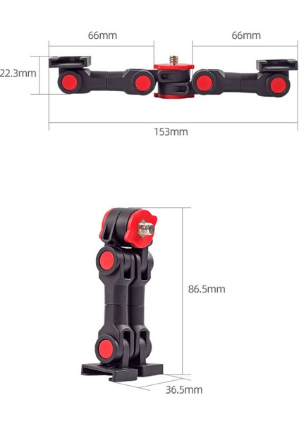 Dönebilen Soğuk Ayakkabı Montaj Adaptörü Telefon Klipsi ile Çift Soğuk Ayakkabı Uzatma Çubuğu Braketi Kameralı Telefon LED Işık (Yurt Dışından) fiyatları