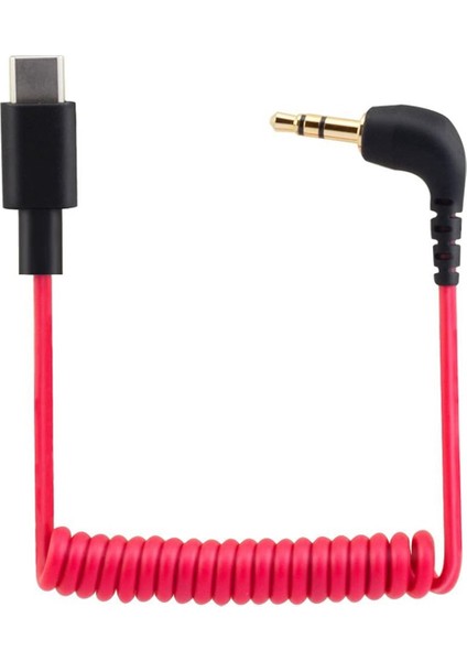 Rode Wireless Go Iı Için USB C - 3,5 mm Kablo, Sarmal Dik Açı Trs Erkek Dac Aux Adaptör Ses Kablosu (Yurt Dışından)