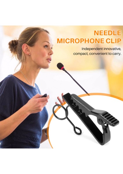 5'li Halka Mini 7.5 mm Mikrofon Klipsi Tutucu Kravat Iğnesi Yaka Klipsi Pratik (Siyah) (Yurt Dışından)