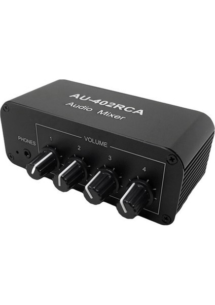 AU-402RCA Stereo Ses Mikseri Çok Kanallı Ses Kaynağı Reverberator Ses Kontrolü 3.5mm Kulaklık Sürücüsü 4 Giriş (Yurt Dışından)