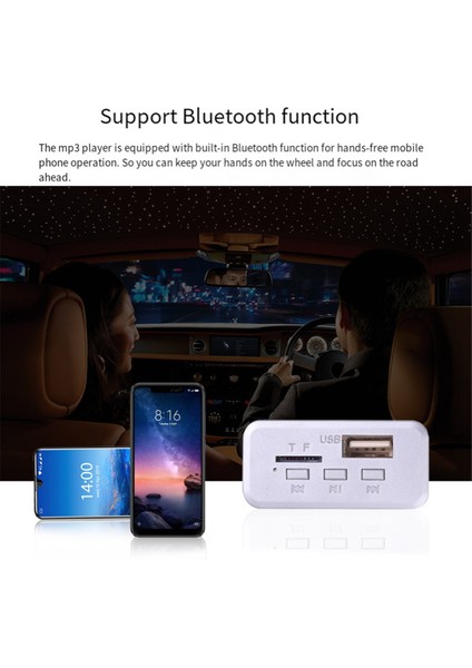 Bluetooth 5.0 Mp3 Wma Ape Kod Çözme Kartı Araba Ses USB Tf Fm Radyo Eller Serbest Modülü Mp3 Çalar Hoparlör 5V Için (Yurt Dışından) fiyatları