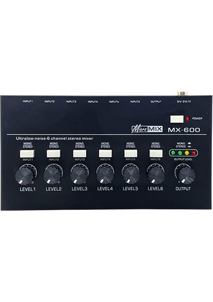 6 Kanal Ultra Düşük Gürültülü Stereo Hat Mikseri Mini Profesyonel Ses Mikseri Güç Kaynağı DC5V Kolay Kullanımlı Ses Mikseri (Yurt Dışından)