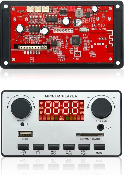 2X40W 80W Amplifikatör Bas Mp3 Çalar Dekoder Kartı Bluetooth Uyumlu 5.0 Araba Fm Radyo Modülü Fm Tf USB Aux Desteği (Yurt Dışından)