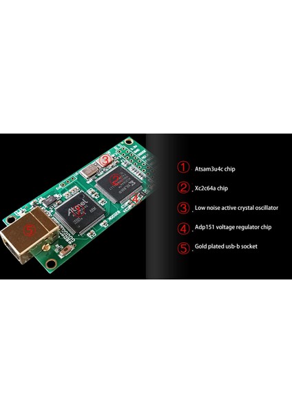 AK4497 ES9038 AK4493 Kod Çözücüler Için Amanero COMBO384 Modülü DSD512/PCM384 32BIT (Standart Kristal) (Yurt Dışından)
