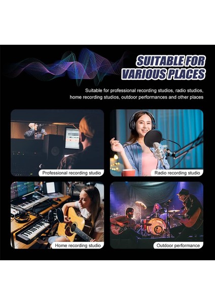 C5 Universal Studio Mic Screen Canlı Kayıt Mikrofonu Anti-Parazit Gürültü Azaltma Rüzgar Ekranı Siyah (Yurt Dışından) fiyatları