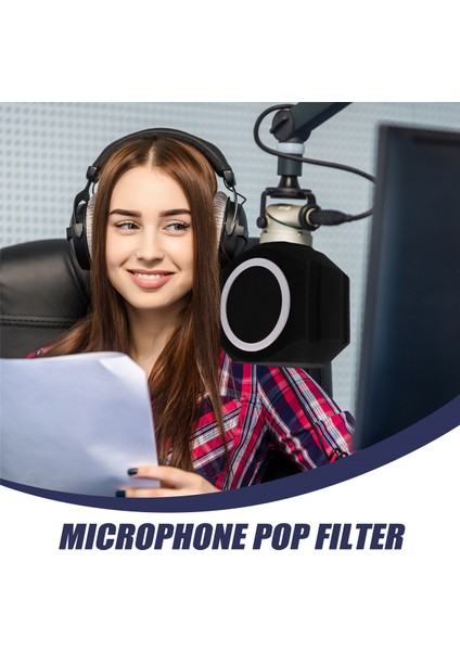 C5 Universal Studio Mic Screen Canlı Kayıt Mikrofonu Anti-Parazit Gürültü Azaltma Rüzgar Ekranı Siyah (Yurt Dışından) indirimleri