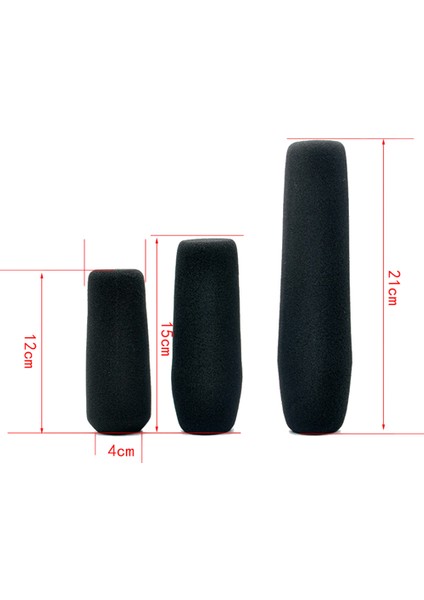 Uzunluk 12CM Kalınlaştırılmış Sünger Rüzgarlık Kapağı Iç Çap 20-22CM Uzun Röportaj Mikrofonu Kamera Mikrofon Kapağı (Yurt Dışından)
