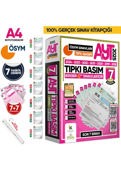 2025 AYT ÖSYM Çıkmış Soru Tıpkı Basım Türkiye Geneli Dijital Çözümlü 6lı Paket Deneme