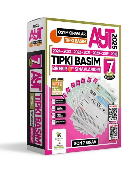 2025 AYT ÖSYM Çıkmış Soru Tıpkı Basım Türkiye Geneli Dijital Çözümlü 6lı Paket Deneme
