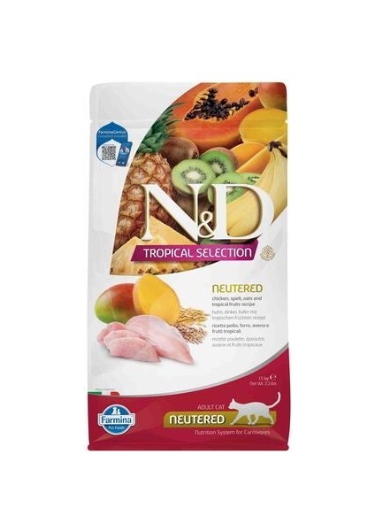 Nd Tropical Selection Tavuklu Kısırlaştırılmış Kedi Maması 1,5kg
