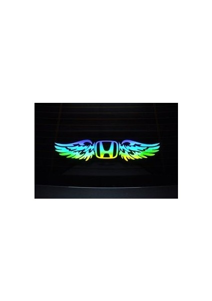 Honda Uyumlu Hologram Kanat Logo Sticker Çıkartma Oto Aksesuar Araba