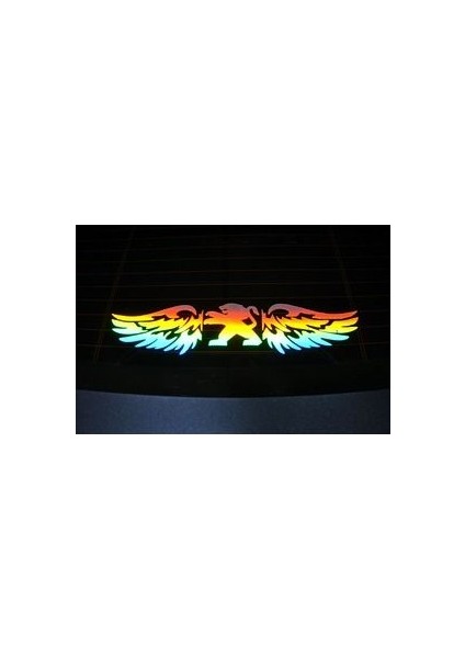 Peugeot Uyumlu Hologram Kanat Logo Sticker Çıkartma Oto Aksesuar Araba