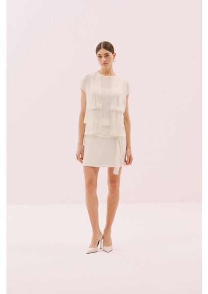 Düşük Omuz Şifon Detaylı Bluz Ekru Y2513021_049 modelleri