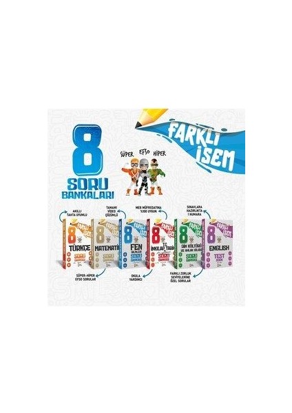 8. Sınıf Farklı Isem Tüm Dersler Soru Bankası Isem Yayıncılık 2024-2025