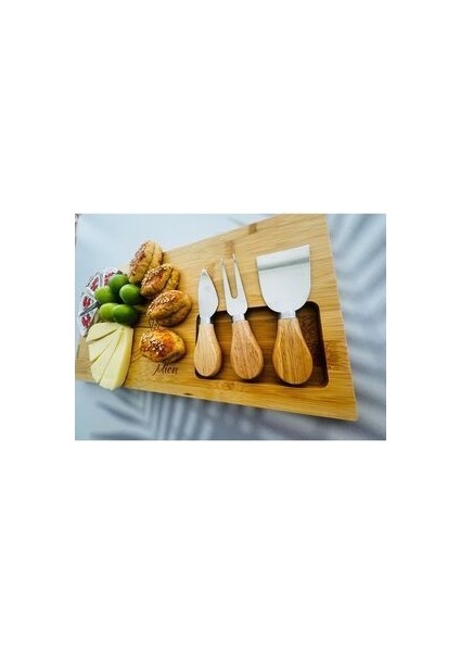 Bambu Kahvaltı Peynir ve Sunum Tabağı- Kahvaltı Sunum Tahtası (4parça) 18X38