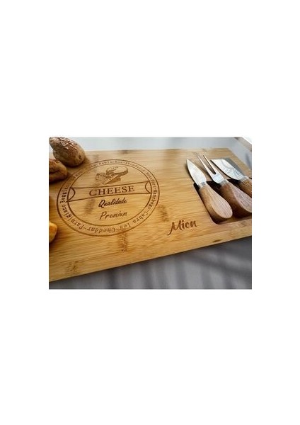Bambu Kahvaltı Peynir ve Sunum Tabağı- Kahvaltı Sunum Tahtası (4parça) 18X38