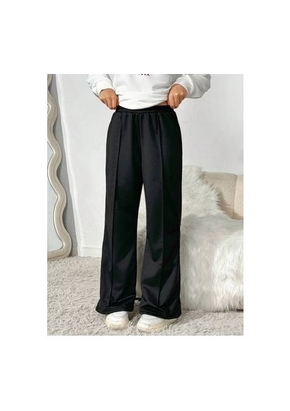 2 Adet Bol Paça Siyah Gri Kadın Eşofman Altı fiyatları