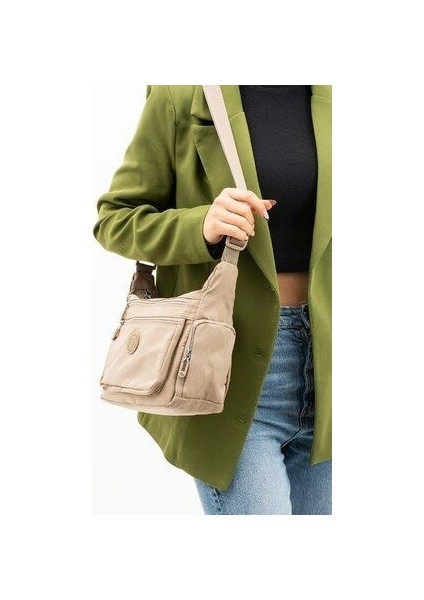 Eflanmoda Sanmorris Çok Bölmeli Saten Kumaştan Çantası