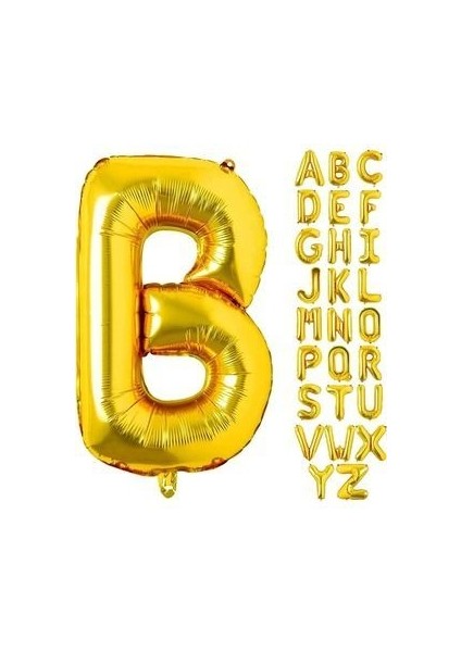 B Harf Gold Folyo BALON16 Inç 36 cm