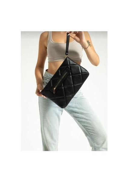 Eflanmoda Sanmorris Siyah Portföy Çapraz Kullanıma Uygun El ve Omuz Çantası