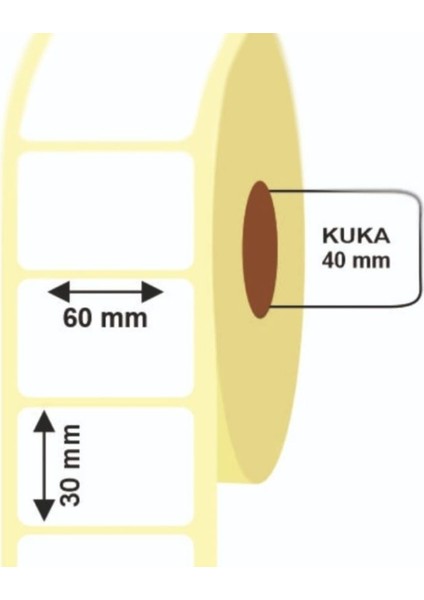 Etiketler 30x60 mm-Beyaz