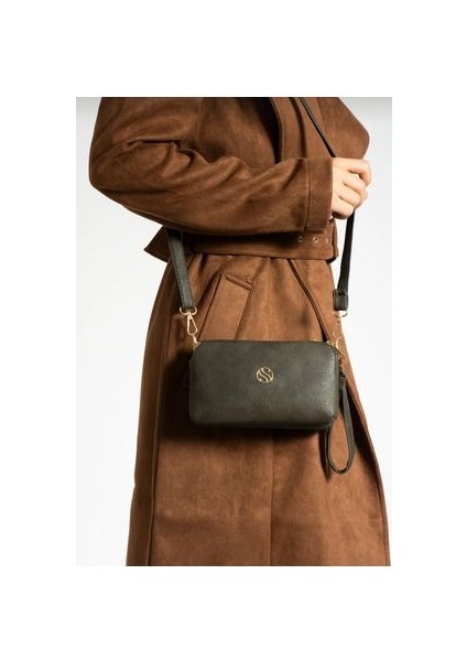 Eflanbutik Sanmorris Yeşil 3 Bölmeli El ve Çapraz Kullanıma Uygun Omuz Çantası