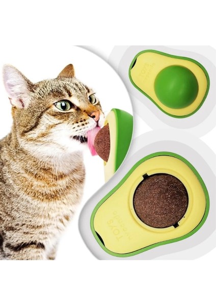 Avokado Catnipli Kedi Çimi Topu Avokado Kedi Nanesi Oyuncağı