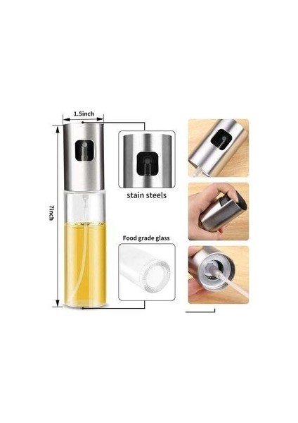 Sprey Cam Şişe Zeytinyağı Sirke Yağ Püskürtücü Yağdanlık 100 ml (4767) - LKM7072-9014