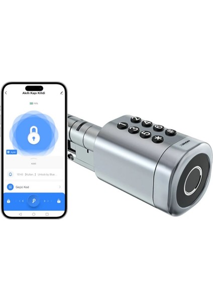Akıllı Elektronik Parmak İzi Şifre ve RFID Kart ile Açılan Mobil Uygulama Kontrollü Şifreli Kapı Kilidi X8052