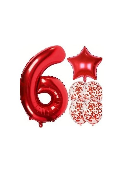Kırmızı Rakam Folyo Balon