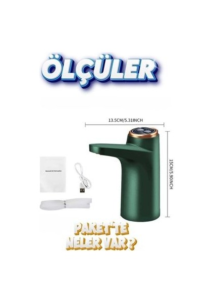 Şarjlı Otomatik Damacana Su Pompası Tek Motorlu Akıllı (600ML) Damacana Su Pompası indirimleri
