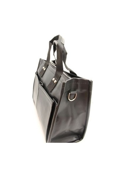 Kadın Kolon Askılı Bölmeli Fermuarlı Siyah Shopper Çanta modelleri