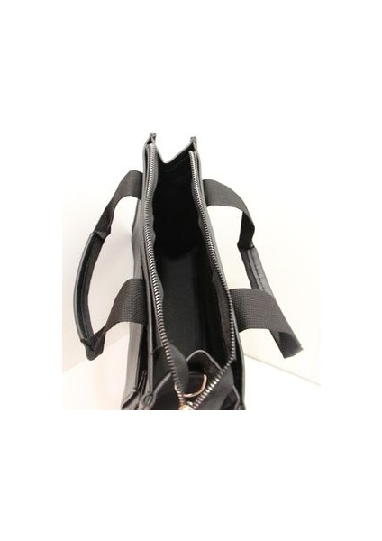 Kadın Kolon Askılı Bölmeli Fermuarlı Siyah Shopper Çanta indirimleri