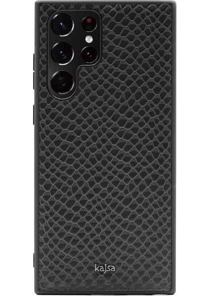 Samsung Galaxy S22 Ultra Kılıf Kajsa Pearl Pattern Hakiki Deri Kapak