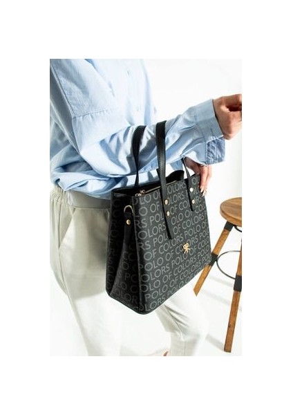 Polo Of Colors Siyah Çok Bölmeli El ve Omuz Çantası modelleri