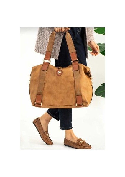 Taba Rengi Büyük Boy Günlük Kullanım ve Seyahat Çantası