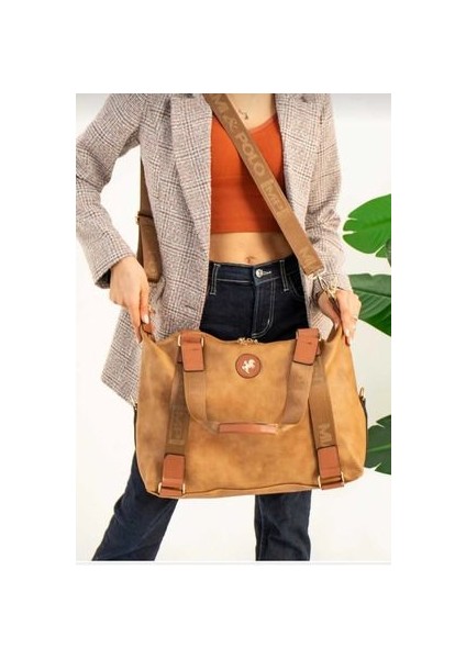 Taba Rengi Büyük Boy Günlük Kullanım ve Seyahat Çantası modelleri