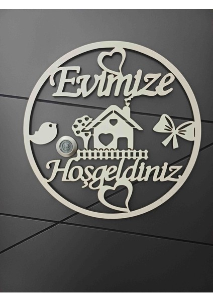 Modern ve Şık Tasarımı ile"Evimize Hoşgeldiniz"Kapı Süsü Mdf
